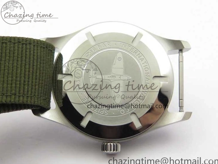 MIROTIME 0325 Fashionable Pilot IW326801 SS MK 1:1 Best Edition Black Dial on Green Nylon Strap MIYOTA 7122